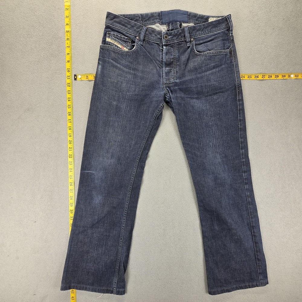 Diesel Jeans Mens 32x34 Blue Zatiny Regular Bootcut Medium Wash Italy 0088Z